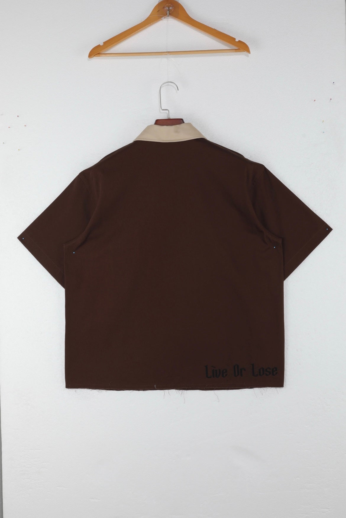Cream Coffee zip up shirt